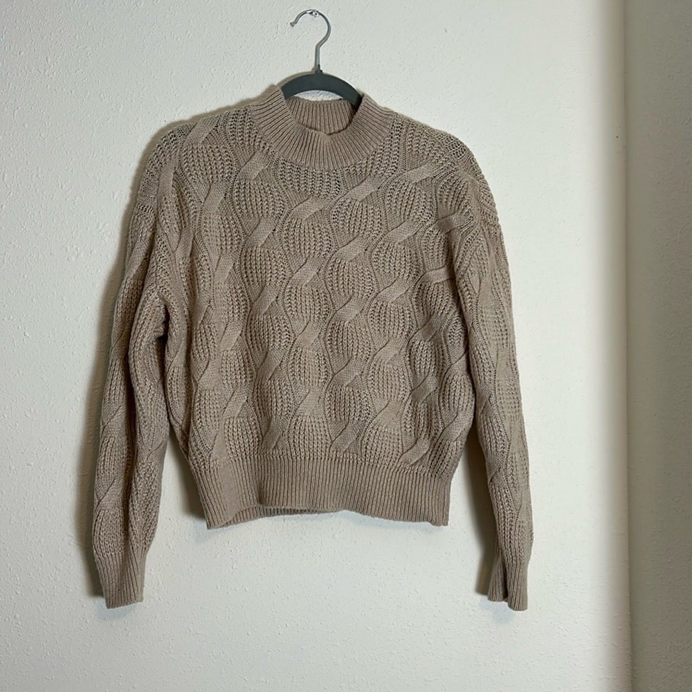 MNG Casual Beige Knit Mockneck‎ Sweater